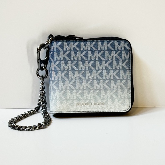 Michael Kors Cooper Ombre Zip Around Wallet MK Denim - Picture 1 of 13